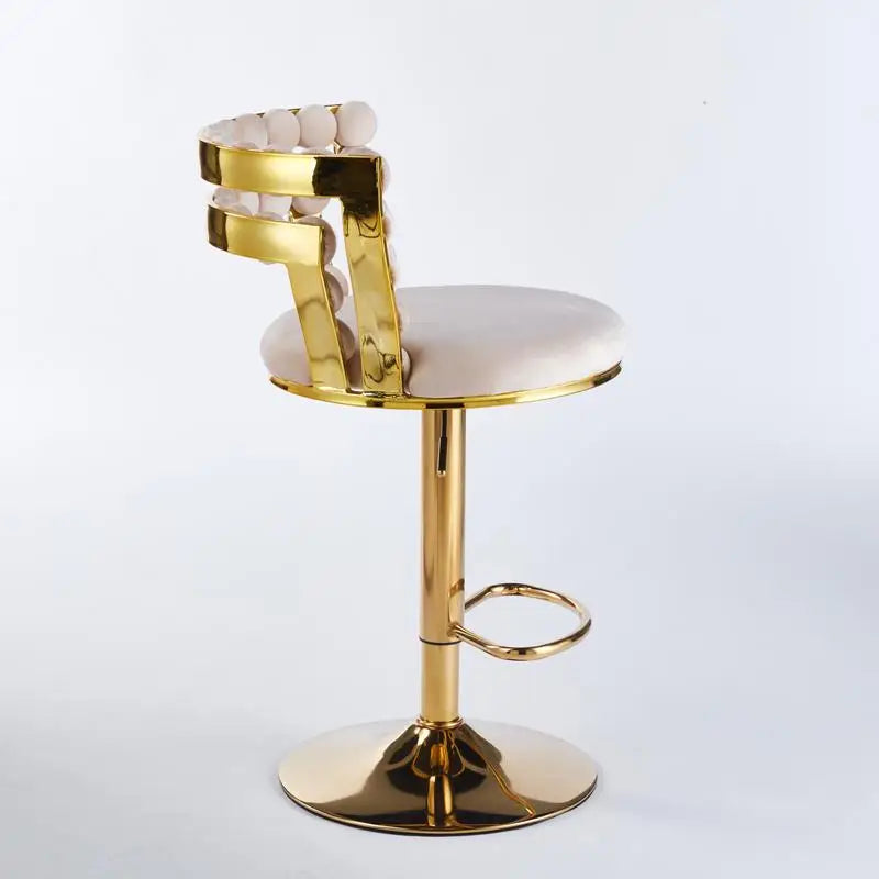 Modern Bar Chair Set of 2 with Gold Iron Legs