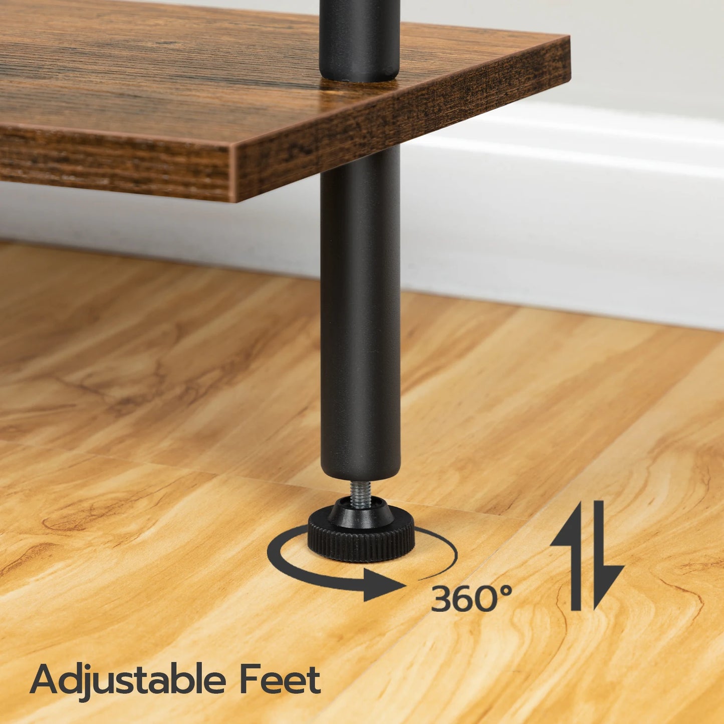 DIY Ladder Shelf 6-Tier Wooden Wall Mounted Bookshelf