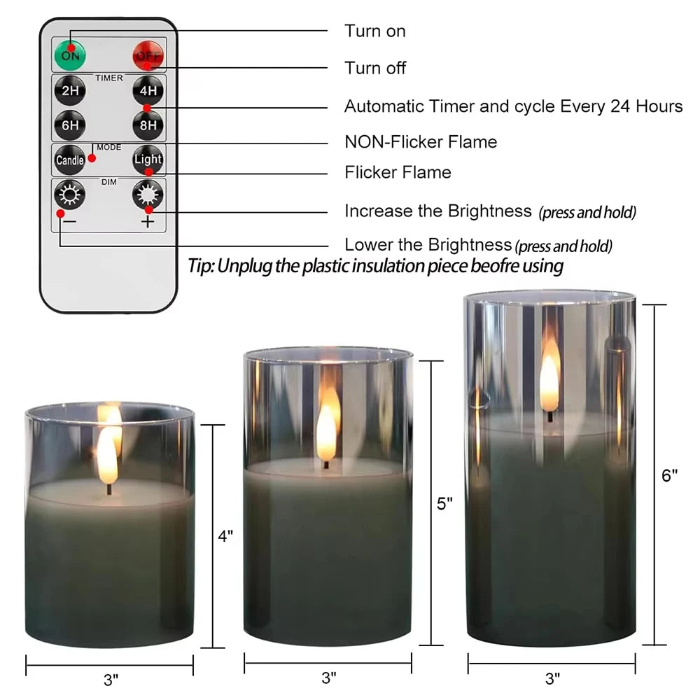 Flameless Candles 3D Wick LED Candle Battery Operated