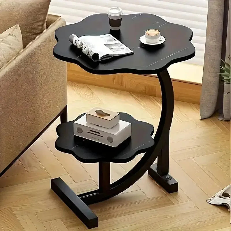 Elegant 2 Layers Flower Shape table Marble Texture