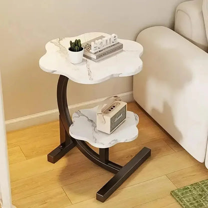 Elegant 2 Layers Flower Shape table Marble Texture