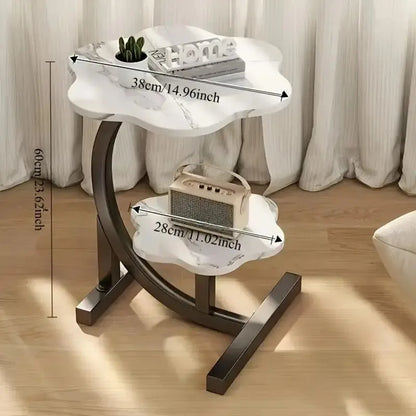 Elegant 2 Layers Flower Shape table Marble Texture