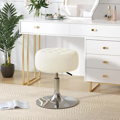 Mid-Century Modern Tufted Swivel Vanity Chair