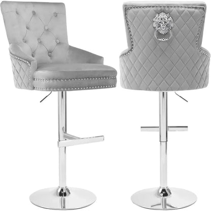 Velvet Swivel Bar Stools Set of 2