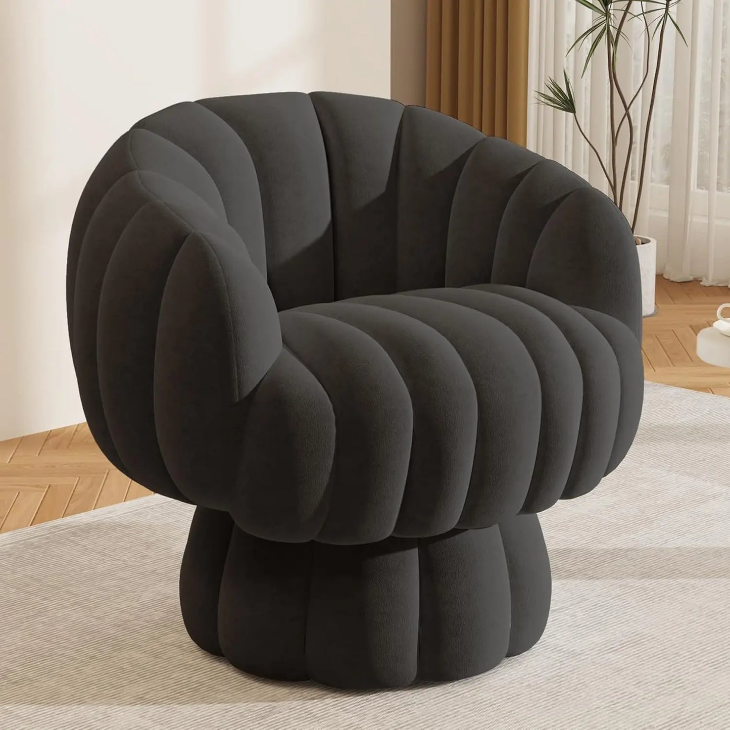 Modern 360 Degree Barrel Swivel Accent Sofa