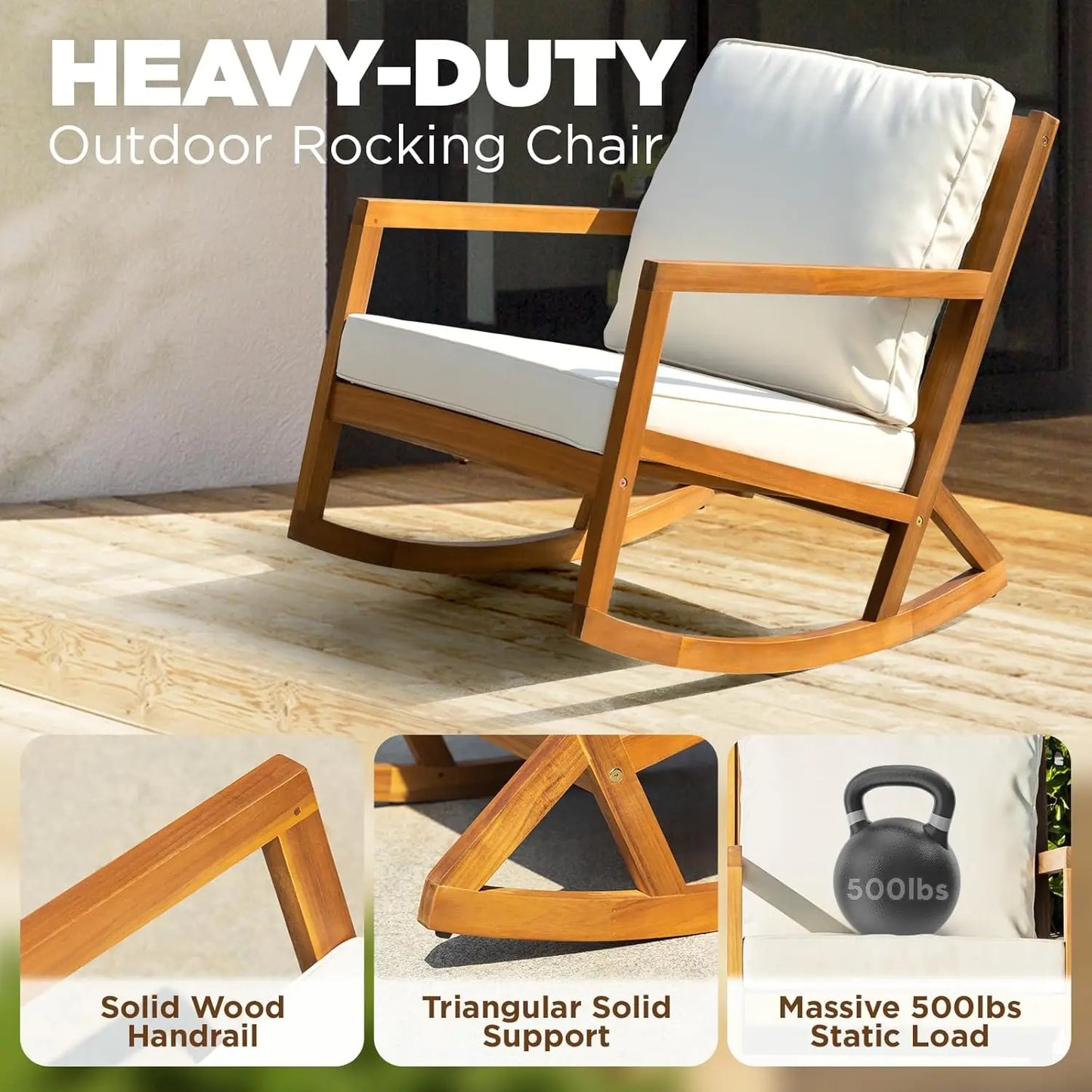 Rocking Chairs  Set 3 Piece Outdoor