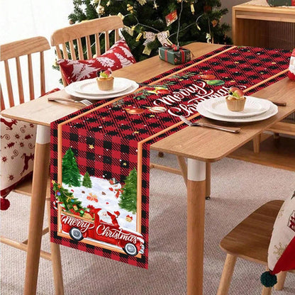 Christmas Table Runner Merry Christmas Decoration for Home Xmas Party Decor 2025 Navidad Notal Noel Ornament Happy New Year 2026