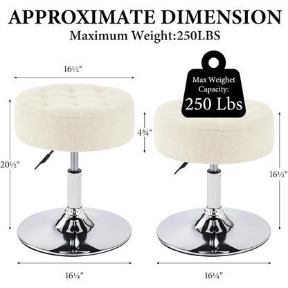 Mid-Century Modern Tufted Swivel Vanity Chair