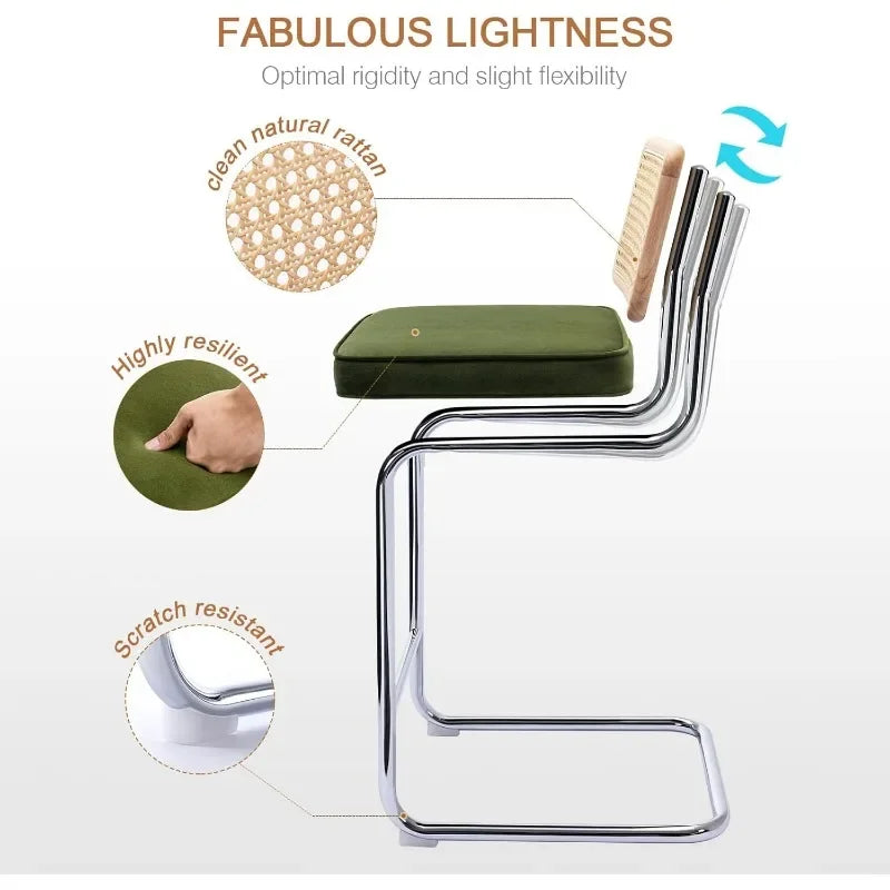 Counter Height Bar Stools Natural Rattan Velvet