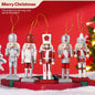 5Pcs/Set Christmas Nutcracker Soldier Puppet Wooden Handicraft Christmas Tree Pendant Desktop Ornament New Year Home Decoration