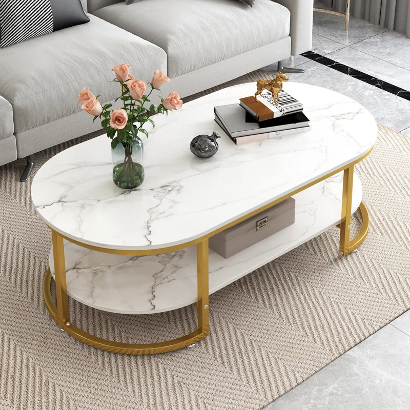 Aesthetic Coffee Table Oval Modern  Mesa Centro