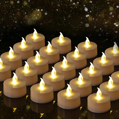 12 Pack Warm Yellow Flameless LED Tea Light