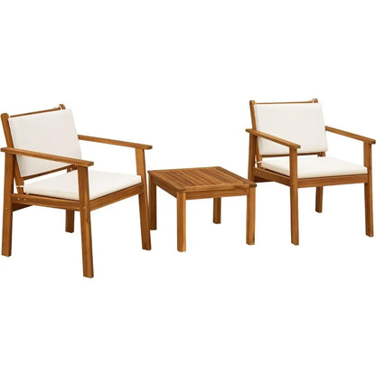 Patio Chairs 3 Piece Acacia Wood