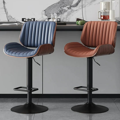 Adjustable Bar Stools Swivel Elegant Solid Wood