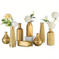 Cylindrical Gold Glass Vase