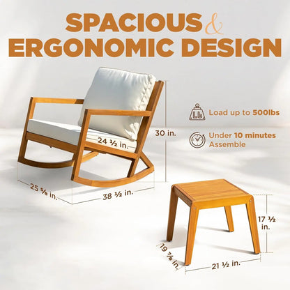 Rocking Chairs  Set 3 Piece Outdoor