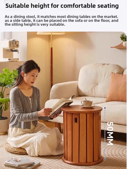 solid wood stackable round stools