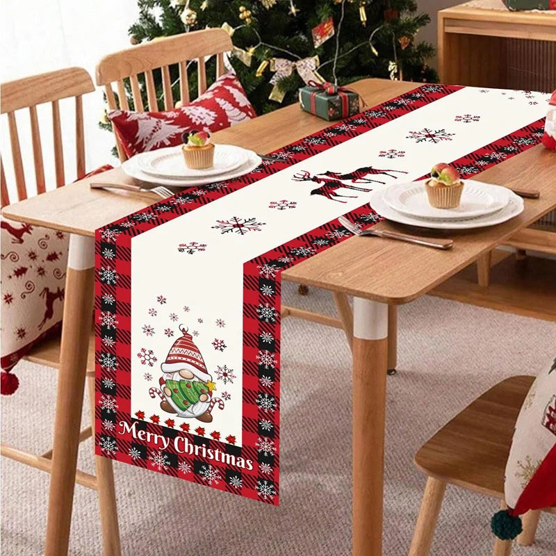 Christmas Table Runner Merry Christmas Decoration for Home Xmas Party Decor 2025 Navidad Notal Noel Ornament Happy New Year 2026
