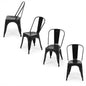 18  IN Metal Dining Chairs Set of 4 Stackable