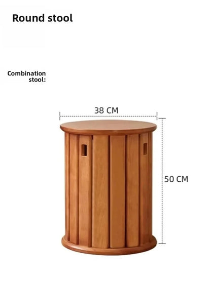 solid wood stackable round stools