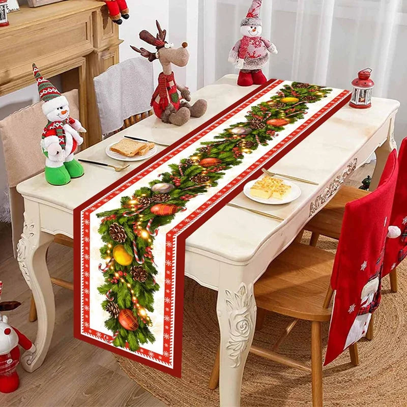 Christmas Table Runner Merry Christmas Decoration for Home Xmas Party Decor 2025 Navidad Notal Noel Ornament Happy New Year 2026