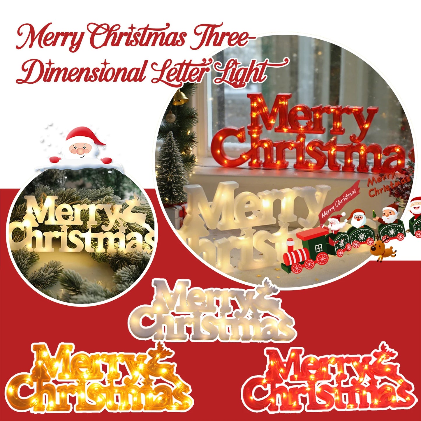 Christmas Decoration 3D Letter Lights