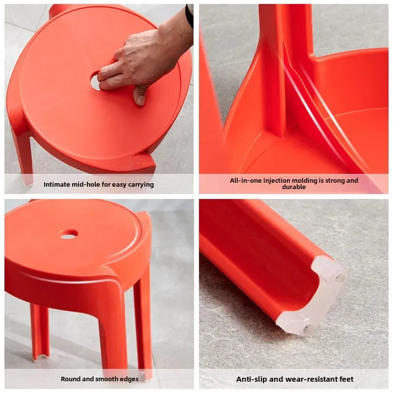 Thickened Plastic Stool Nordic Stackable