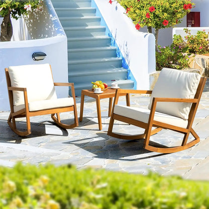 Rocking Chairs  Set 3 Piece Outdoor