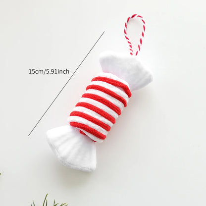 Christmas Red and White Plush Decorations