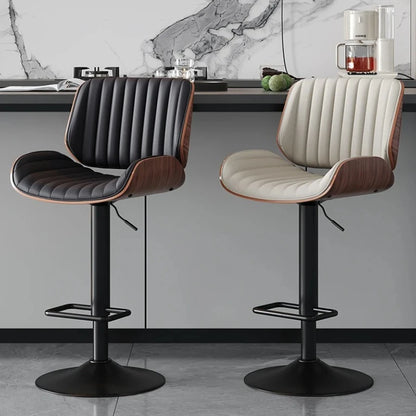 Adjustable Bar Stools Swivel Elegant Solid Wood