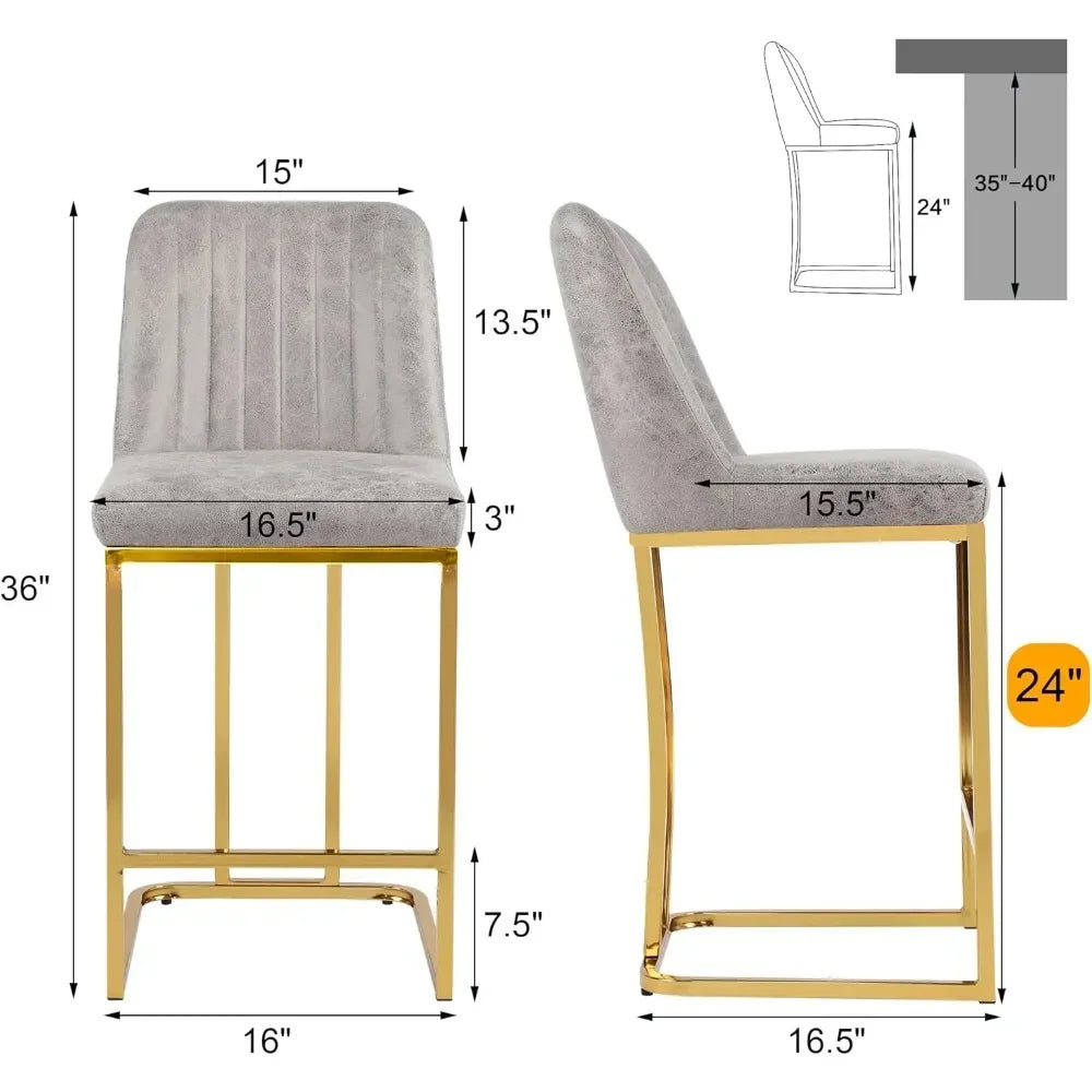 Counter Height Bar Stools Set of 2 24'' Upholstered