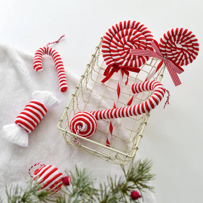 Christmas Red and White Plush Decorations