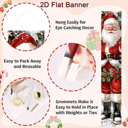 Christmas Santa Claus Snowman Door Couplet Merry Christmas Decoration for Home 2025 Door Banner Navidad Natal Gift New Year 2026