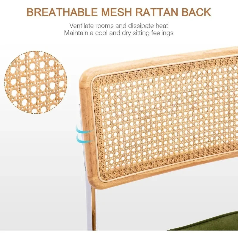 Counter Height Bar Stools Natural Rattan Velvet