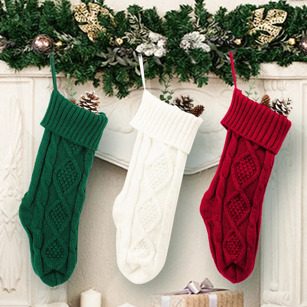 Large Christmas Knitted Woolen stockings
