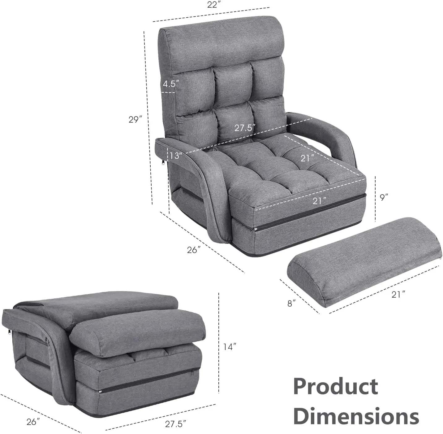 Folding Lazy Sofa Floor Chair