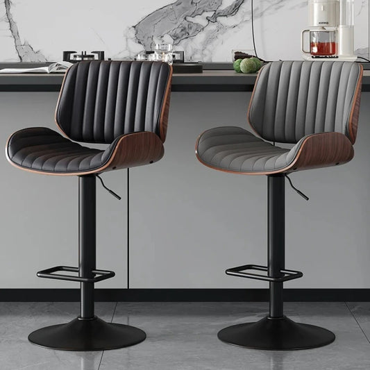 Adjustable Bar Stools Swivel Elegant Solid Wood