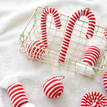 Christmas Red and White Plush Decorations