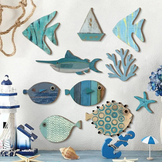 Wall Decor Handcrafted Wooden Ocean