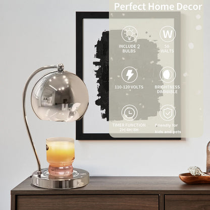 Chrome Candle Warmer Lamp With Timer