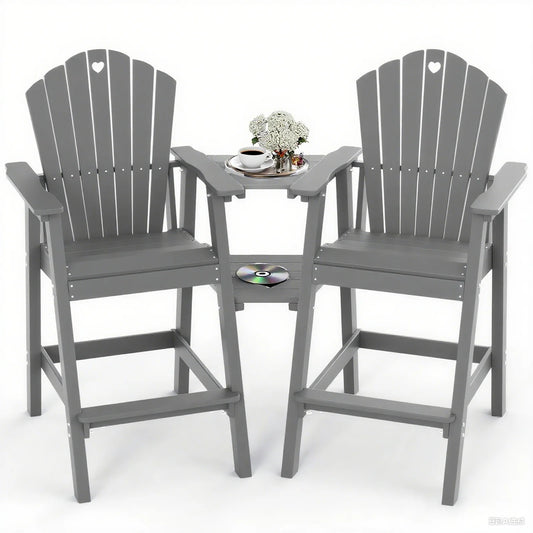 Tall Adirondack Chair Set of 2, Durable Connecting Trays