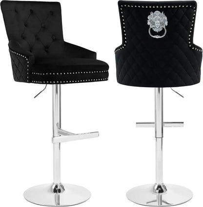 Velvet Swivel Bar Stools Set of 2