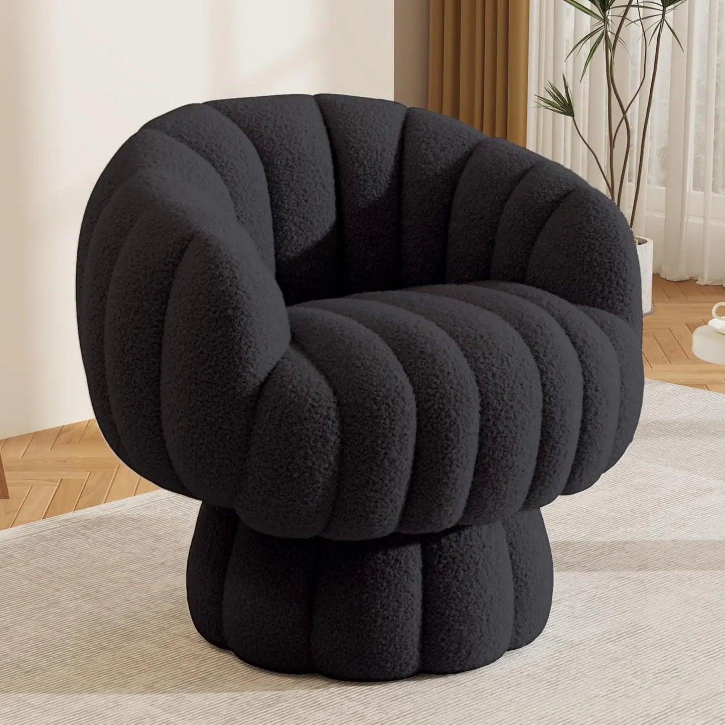 Modern 360 Degree Barrel Swivel Accent Sofa