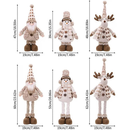 Adjustable Santa Snowman Reindeer Plush Dolls