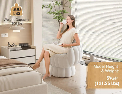 Modern 360 Degree Barrel Swivel Accent Sofa