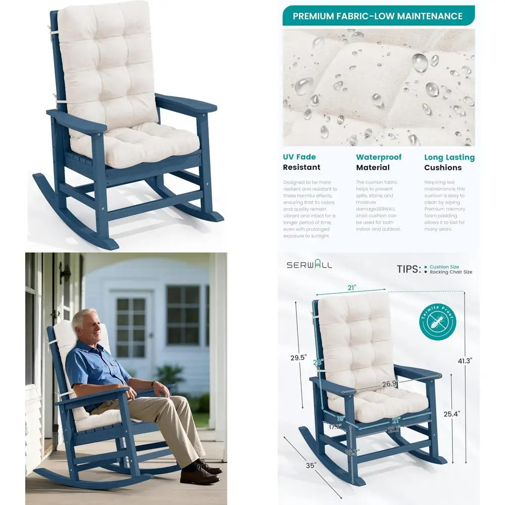 Large Outdoor Rocking Chair with Cushion