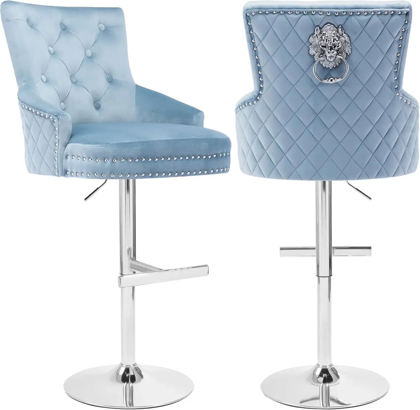Velvet Swivel Bar Stools Set of 2