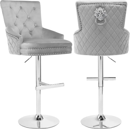 Velvet Swivel Bar Stools Set of 2