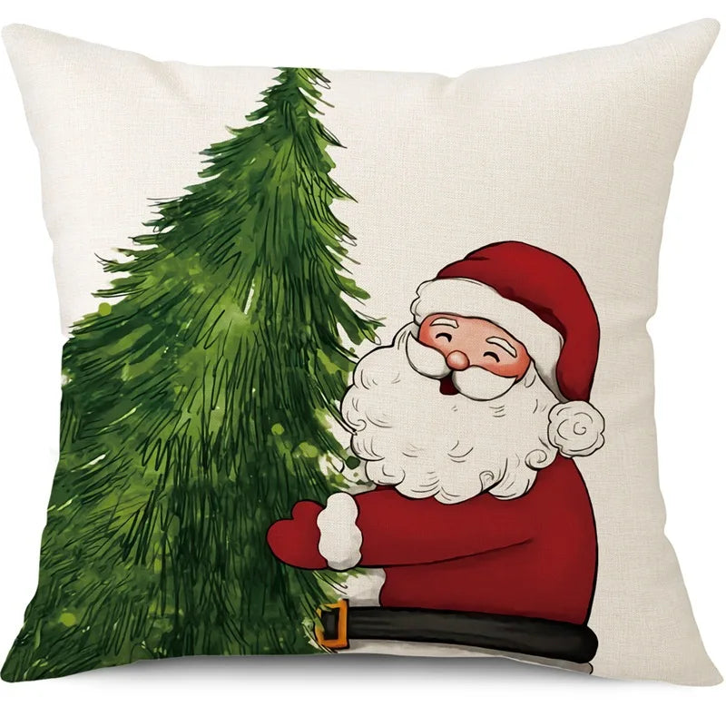 45cm Merry Christmas Cushion Cover Pillowcase 2024 Christmas Decorations for Home Ornament Happy New Year Christmas Decor 2025