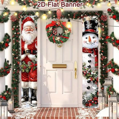 Christmas Santa Claus Snowman Door Couplet Merry Christmas Decoration for Home 2025 Door Banner Navidad Natal Gift New Year 2026